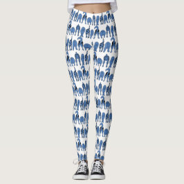 Blå Hund Bumpar Munstycke Leggings