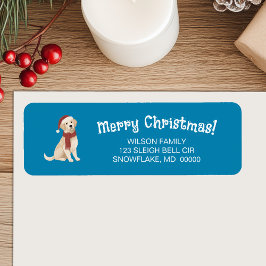 Blå Hund Illustration God jul Adress Returadress Etikett
