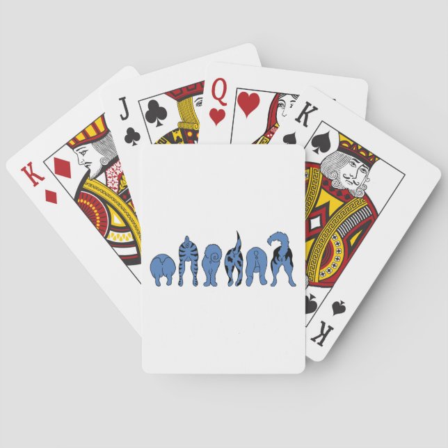 Blå Hund-knapp Casinokort (Baksidan)