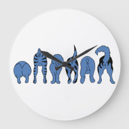 Blå Hund-knapp Stor Klocka