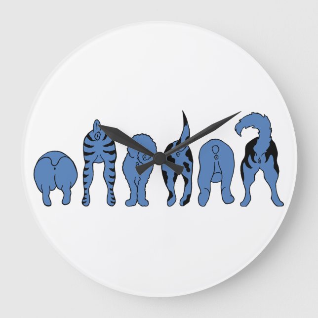 Blå Hund-knapp Stor Klocka (Framsida)