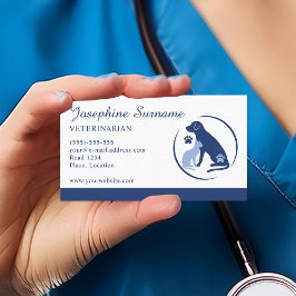 Blå Hund Och Katt Logotyp Veterinär Djurklinik Visitkort