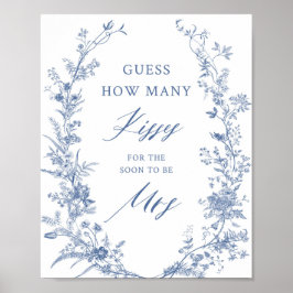Blå hur många Kisses-Möhippa-spel Poster