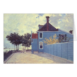 Blå hus i Zaandam av Claude Monet Hälsningskort