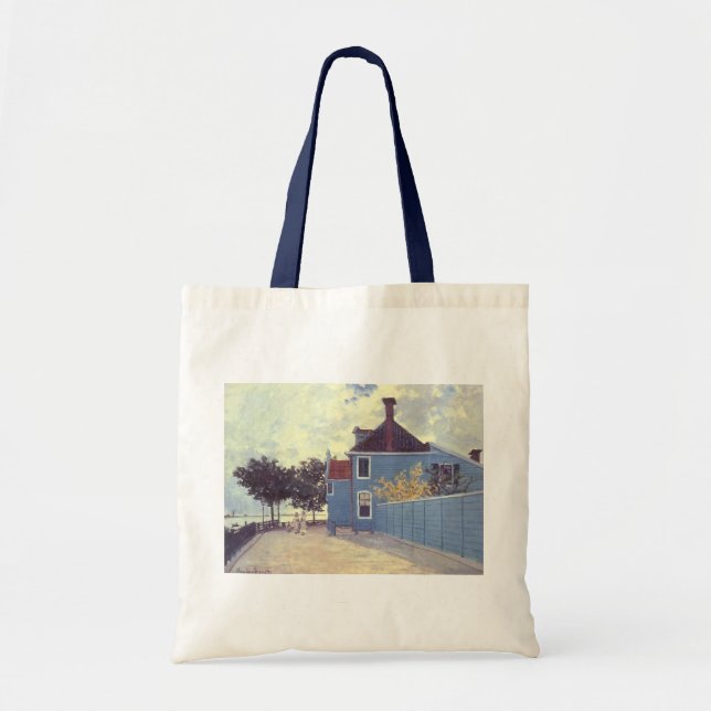 Blå hus i Zaandam av Claude Monet Tygkasse (Framsidan)