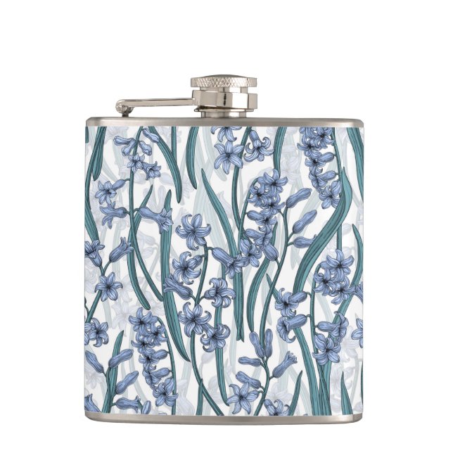 Blå Hyacint-blommor på vitt Fickplunta (Framsidan)