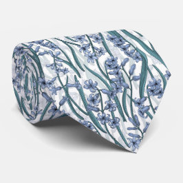 Blå Hyacint-blommor på vitt Slips
