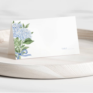 Blå Hydrangea Akvarell Blommor Bröllop  Placeringskort