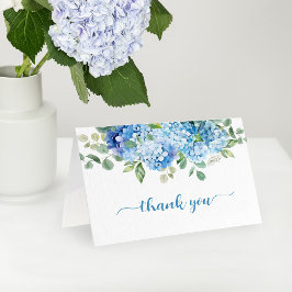 Blå Hydrangea Baby Shower Tack Kort