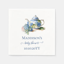 Blå Hydrangea Bebis-babyshower Te-partaj