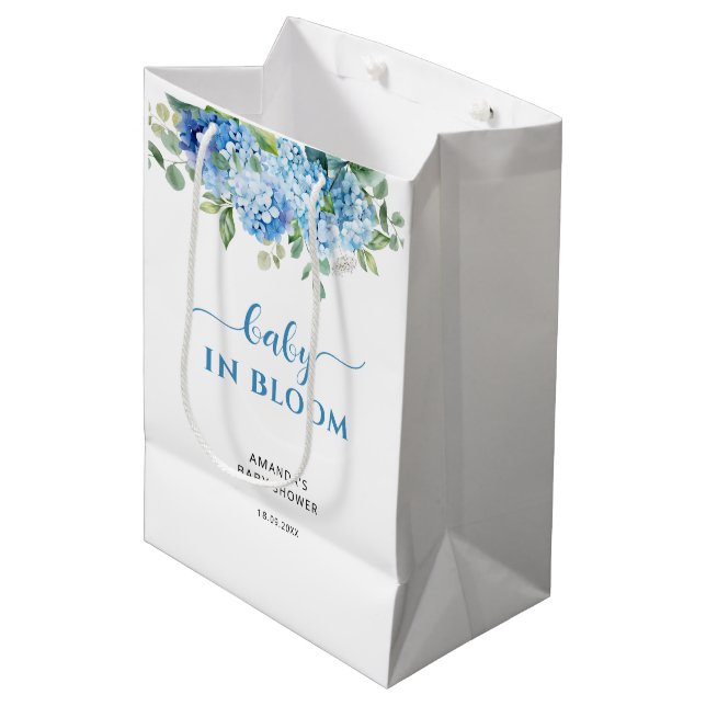 Blå Hydrangea Bebis i Blom Baby Shower (Framsidan Vinklad)