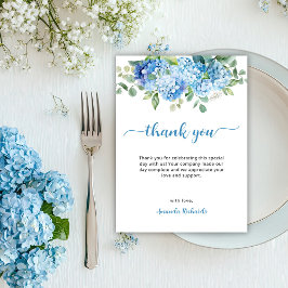 Blå Hydrangea Bebis Shower Tack Kort
