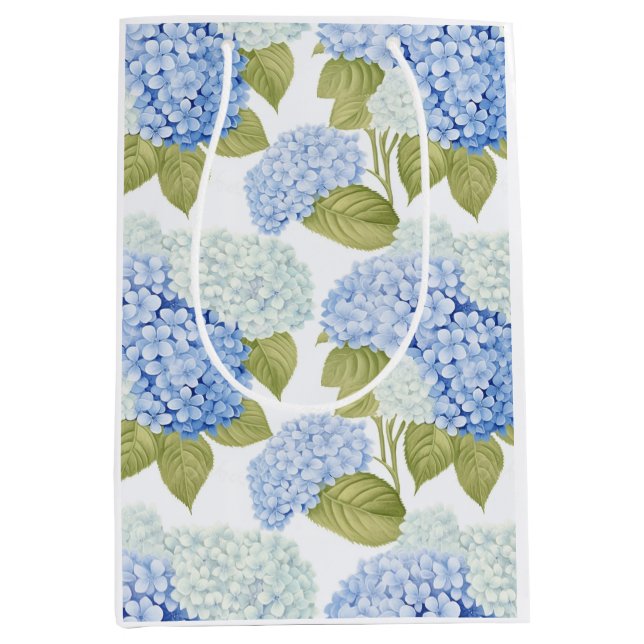 Blå Hydrangea Blad Trädgård Presentpåse (Framsidan)