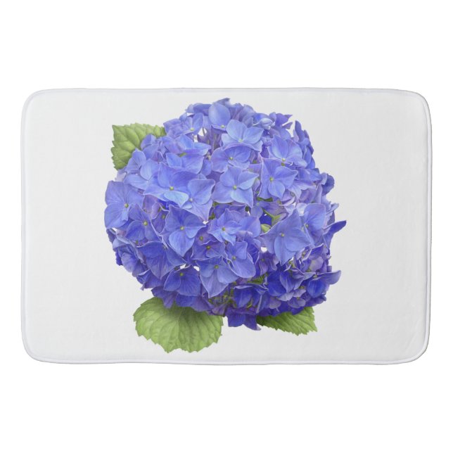 Blå Hydrangea Blomdesign Badrumsmatta (Framsidan)