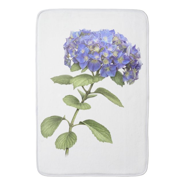 Blå Hydrangea Blomdesign Badrumsmatta (Framsidan (Vertikal))