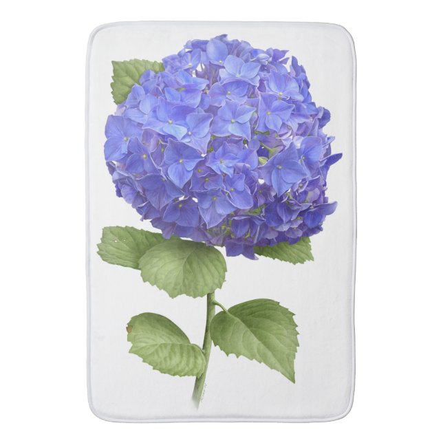 Blå Hydrangea Blomdesign Badrumsmatta (Framsidan (Vertikal))