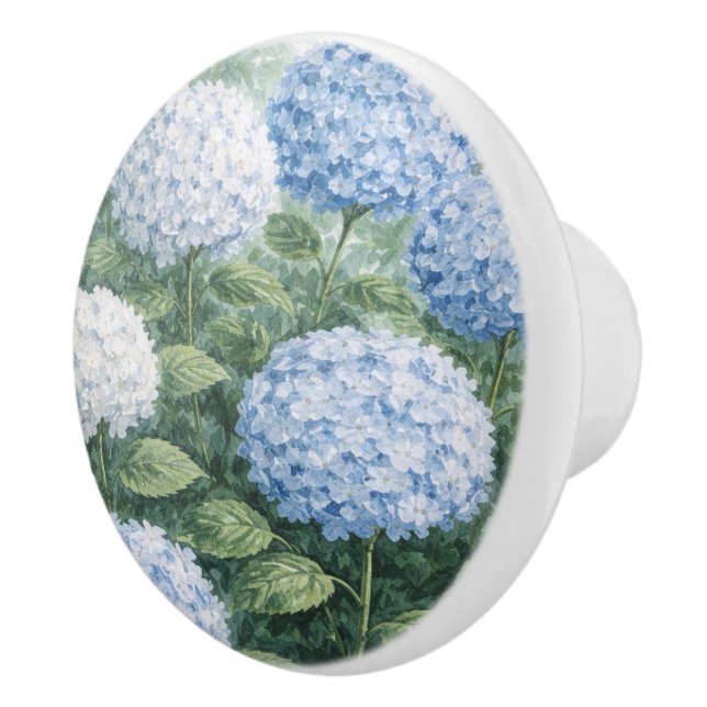 Blå Hydrangea Blomma Målning Knopp (Höger)