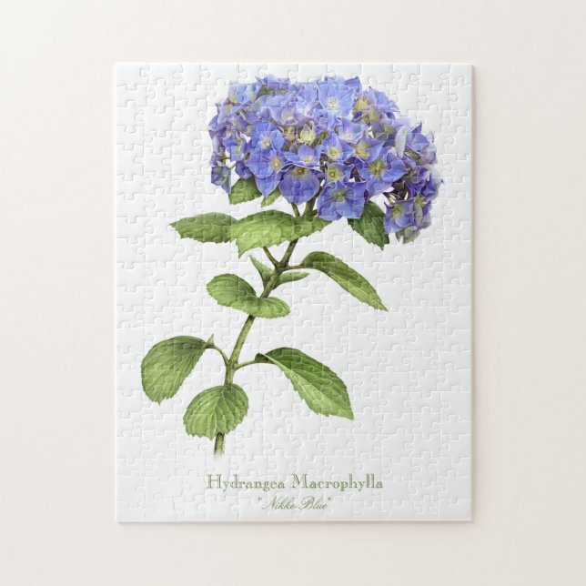 Blå Hydrangea Blomma Pussel (Vertikal)
