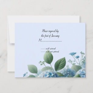 Blå Hydrangea Blomma Svar Kort