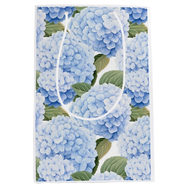 Blå Hydrangea Blommande Trädgårdsgåvpåse (Framsidan)