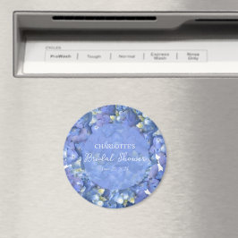 Blå Hydrangea Blommar Personlig Bröllopsfest Magnet