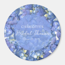 Blå Hydrangea Blommar Personlig Bröllopsfest Magnet
