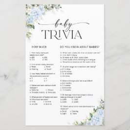 Blå Hydrangea Blommig Bebis Shower Bebis Trivia