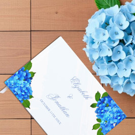 Blå Hydrangea Blommig Bröllop Gästböcker