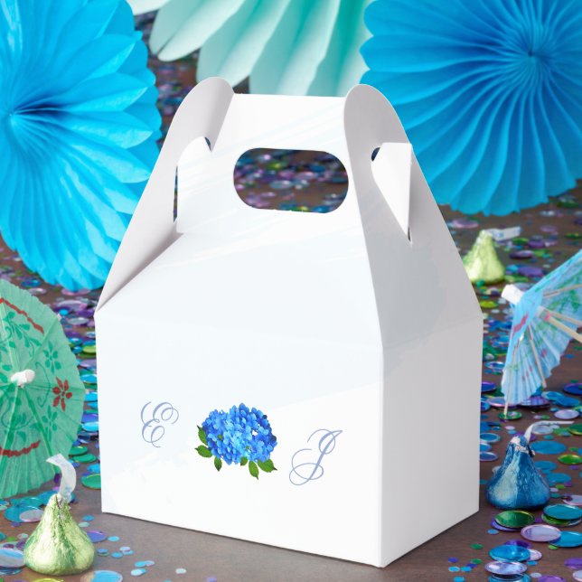 Blå Hydrangea Blommig Bröllop Presentaskar (Part)