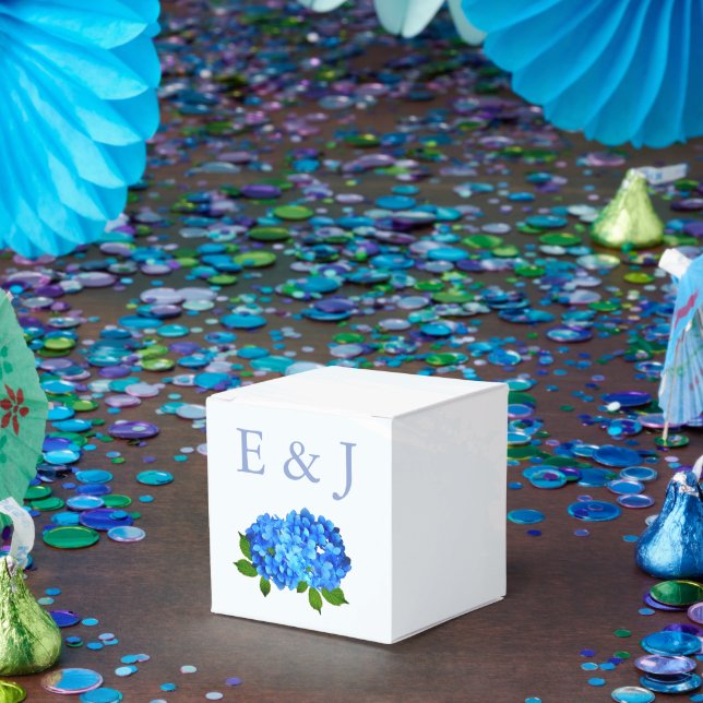 Blå Hydrangea Blommig Bröllop Presentaskar (Part)