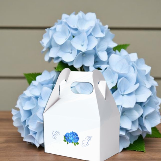 Blå Hydrangea Blommig Bröllop Presentaskar (Skapare uppladdad)