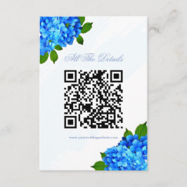 Blå Hydrangea Blommig Bröllopsdetaljer Webbplats Tilläggskort