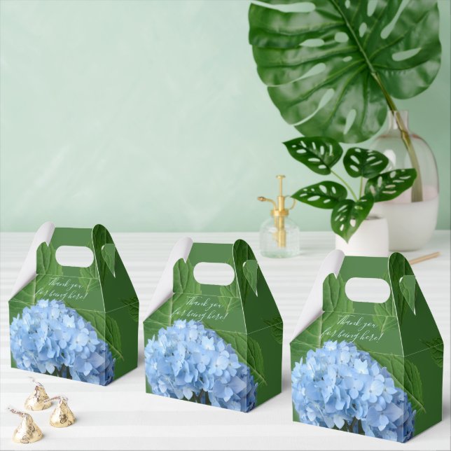 Blå Hydrangea Blommig Bröllopsfest Tack Presentaskar (Multipel)