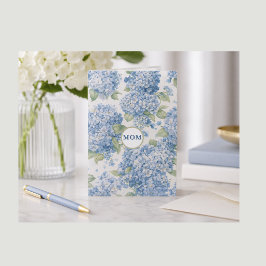 Blå Hydrangea Blommig MAMMA Kort Elegant Gåva