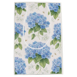 Blå Hydrangea Blommig Presentpåse | Elegant Linnev