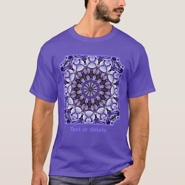 Blå Hydrangea Blommiga Kronblad Abstrakt Personlig T Shirt (Framsida)