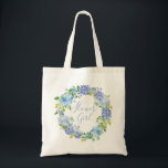 Blå Hydrangea-Blommigt | Flower Girl Tote Bag Tygkasse<br><div class="desc">Blå Hydrangea-Blommigt | Flower Girl Tote Bag Gift | Blå vattenfärgsblommor</div>