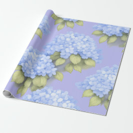 Blå Hydrangea Blommigt Inpackningspapper Presentpapper