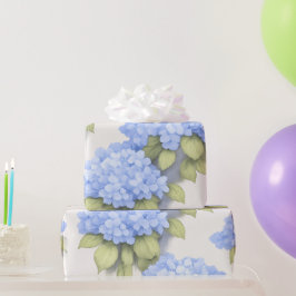 Blå Hydrangea Blommigt Inpackningspapper Presentpapper