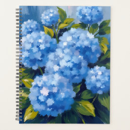 Blå Hydrangea Blommor Akvarell Blommig