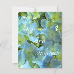 Blå Hydrangea Blommor Blommig Blomma Foto Inbjudningar
