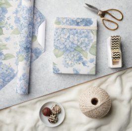 Blå Hydrangea Blommor | Elegant Presentförpackning Presentpapper