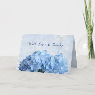Blå Hydrangea Blommor Kärlek och Tacksamhet Kort