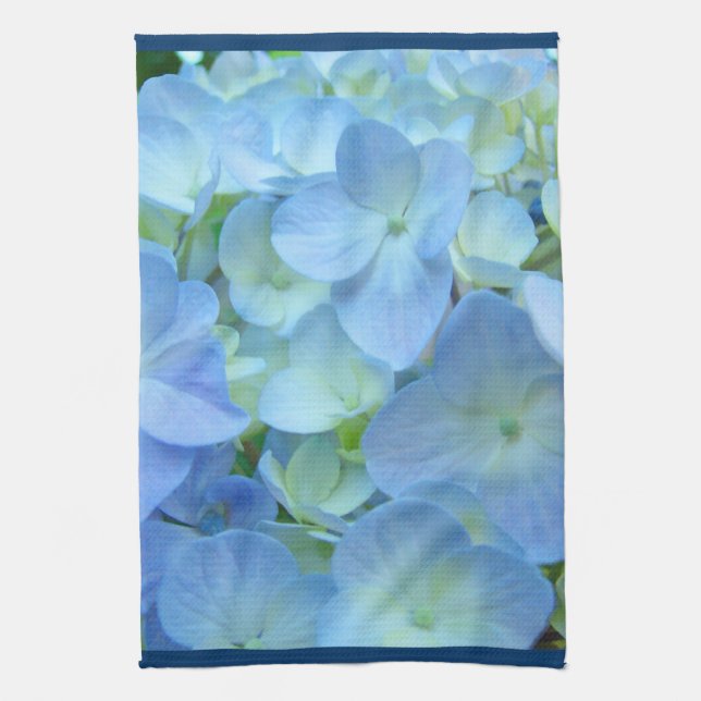 Blå Hydrangea Blommor Köks Handdukar Blommig (Vertikal)