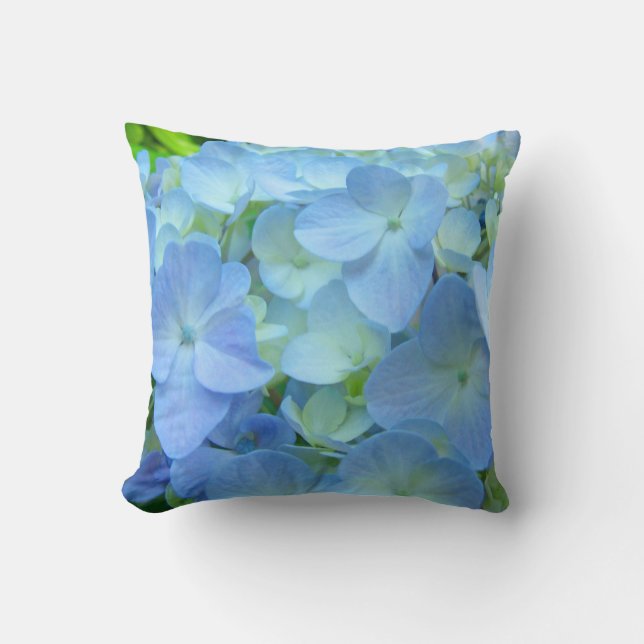 Blå Hydrangea Blommor Kuddar kastkudde Blommig (Framsida)
