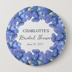 Blå Hydrangea Blommor Personlig Bröllopsfest Knapp