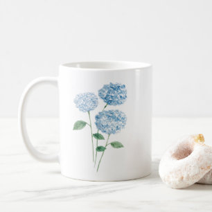 Blå Hydrangea Blomster Målning Kaffemugg