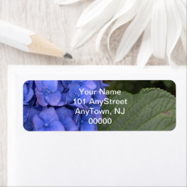 Blå Hydrangea Blomster Returadress Etikett