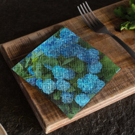 Blå Hydrangea Blooms, Blommigt Pappersservett