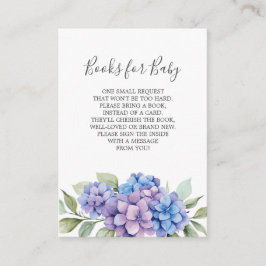 Blå Hydrangea-böcker för Baby Shower-kort Tilläggskort